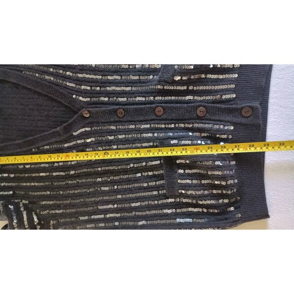 Vintage Evan Picone Sequin Cardigan Sweater Angora Lambswool Blue Women’s S - Picture 5 of 8